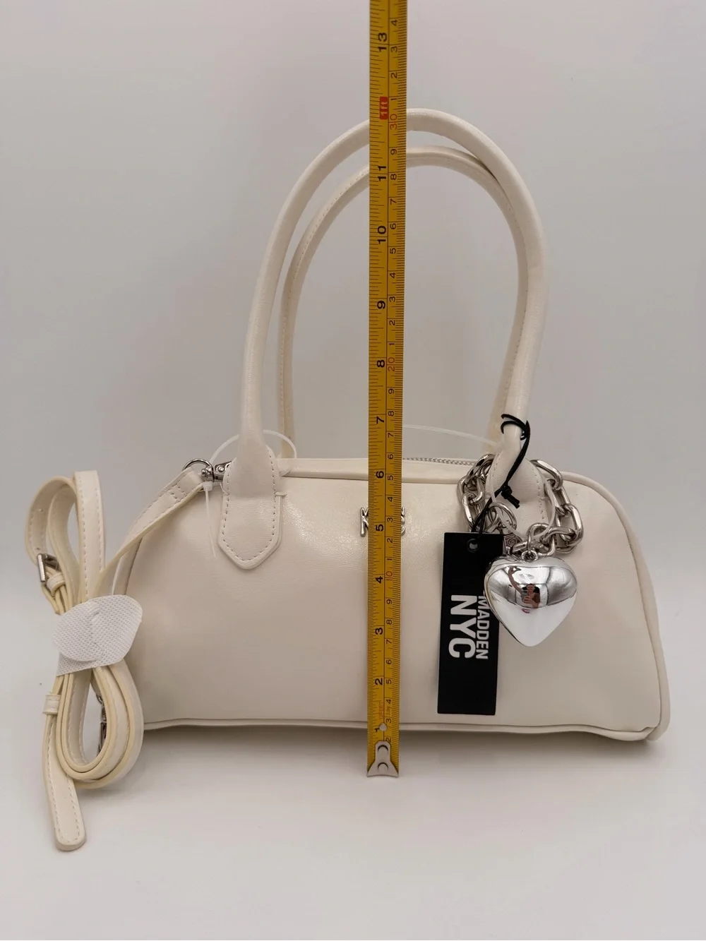 Madden NYC Women’s East West Bowler Bag White
